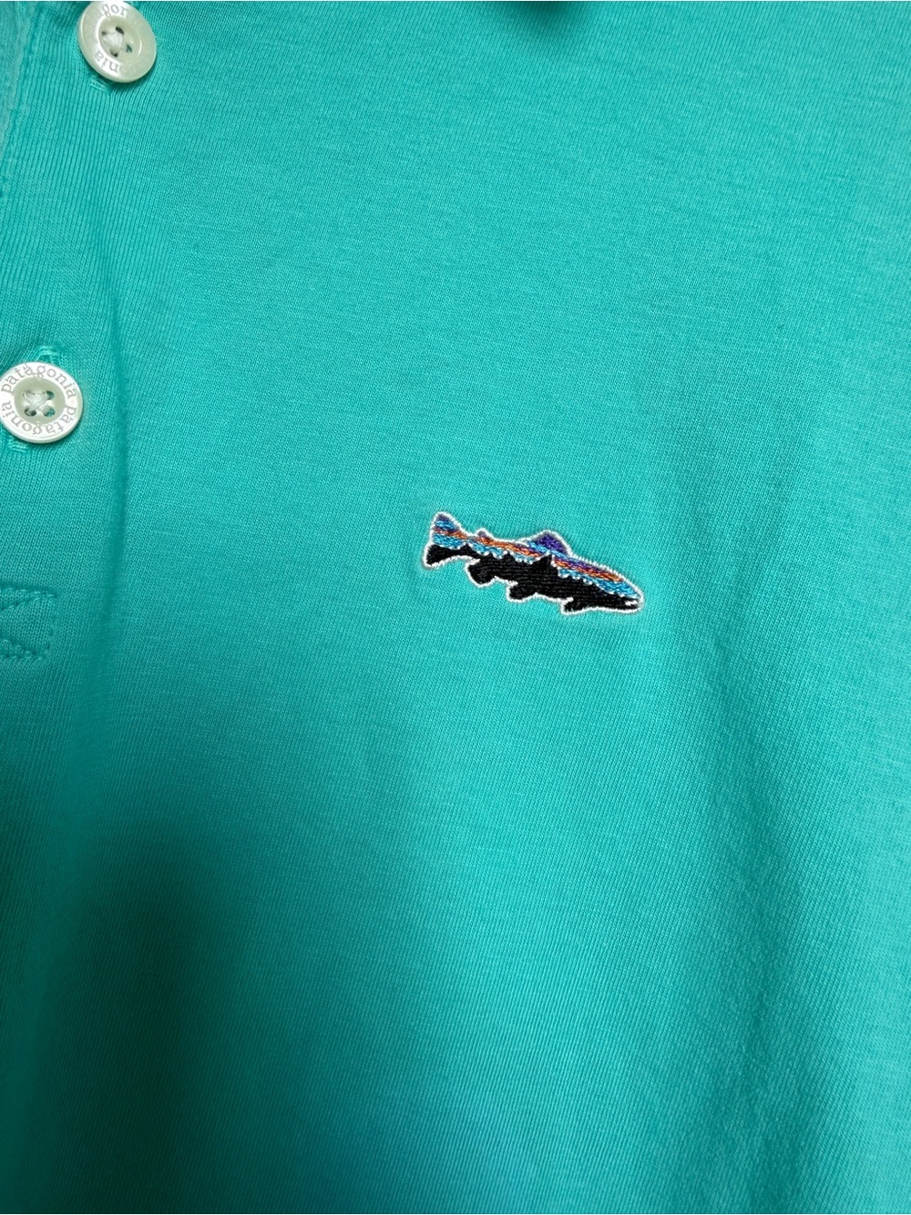Patagonia Men's Teal Polo Shirt with Subtle Logo - Picture 3 of 5